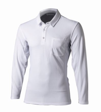 BTデュアルメッシュ　ロングスリーブ　ポロシャツS~3L ホワイト