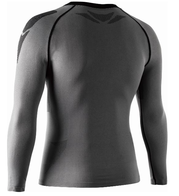 BTデュアルクロス　ロングスリーブ　クルーネックシャツS-M、M-L、L-LL グレー×ブラック