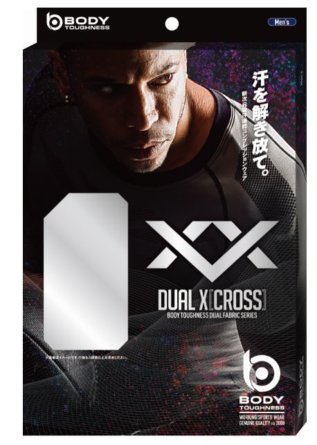 BTデュアルクロス　ロングスリーブ　クルーネックシャツS-M、M-L、L-LL グレー×ブラック