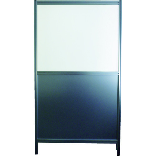 アルミ安全フェンス 間口1000mmX高さ1800mm下シルバーパネル 上クリアパネル