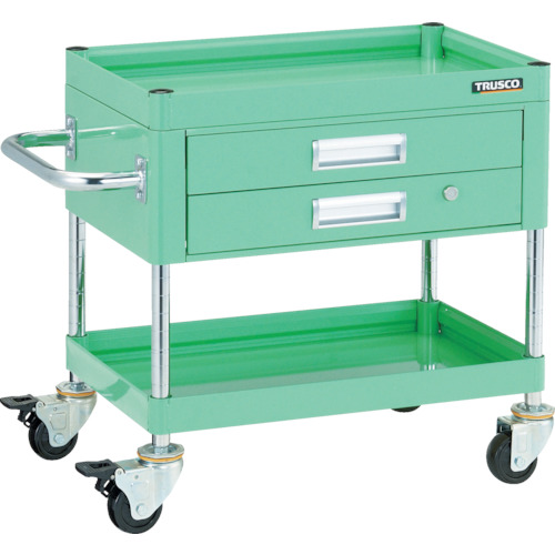 ファルコンワゴン600×400 2段引出付 ゴム車輪 YG色