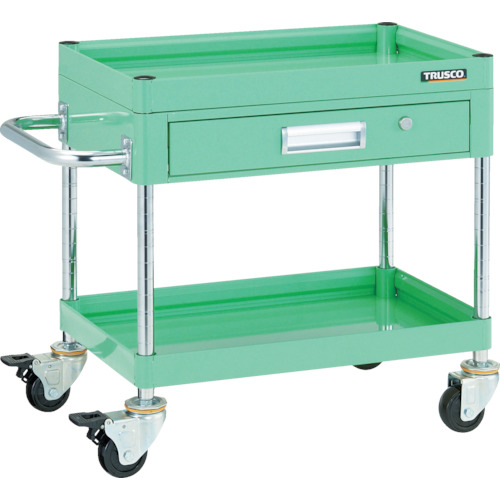 ファルコンワゴン600×400 1段浅引出付 ゴム車輪 YG色