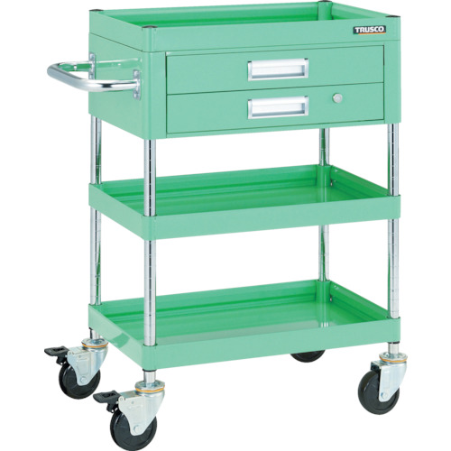 ファルコンワゴン600×400 2段引出付 ゴム車輪 W色