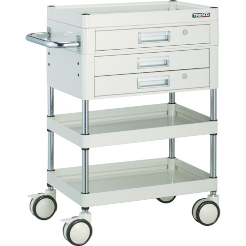 ファルコンワゴン 引出付 600×400 ウレタン双輪 YG色