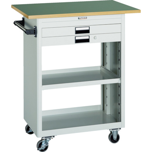 ツールワゴン 600×400 浅型2引出 天板付 W