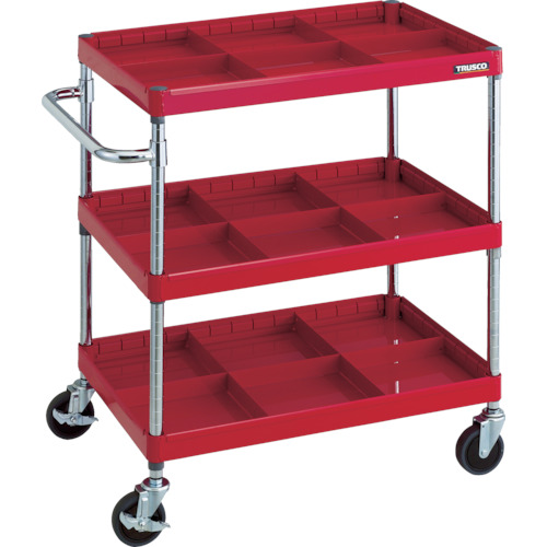 フェニックスワゴン 省音 750×500 仕切板付3段 R色