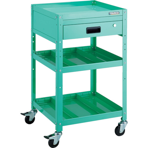 ラビットワゴン 500×500 引出1段 仕切2段付 YG色