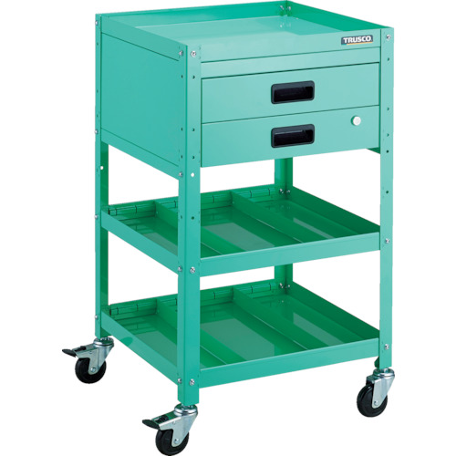 ラビットワゴン 500×500 引出2段 仕切2段付 YG色