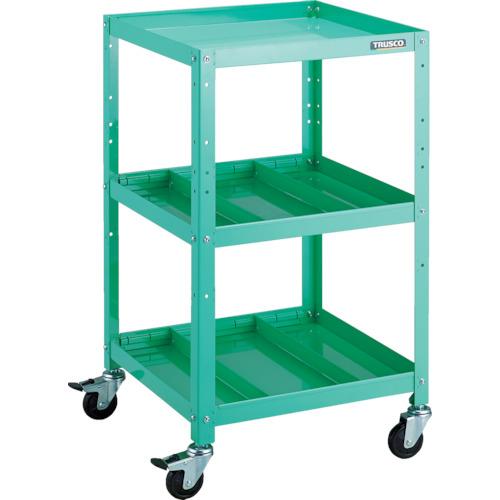 ラビットワゴン 500×500 仕切2段付 ゴム車輪 YG色