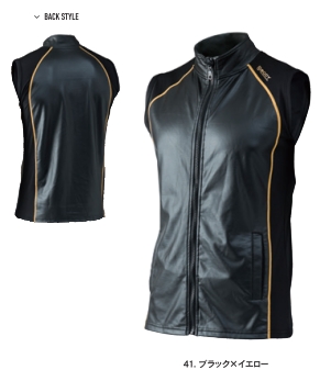 ＢＴ防風パワーストレッチ　ベスト ブラック×イエロー　JW-192　ブラック×イエロー S～3Lサイズ