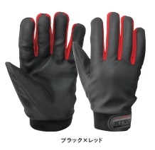 防寒PU-KING ゴム袖マジック K-38 ブラック×レッド M/L/LLサイズ