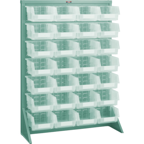 パネルコンテナラック 床置型 コンテナ大透明X28 緑