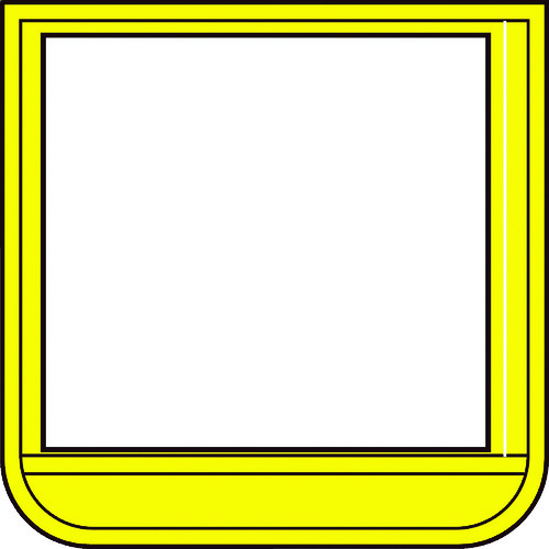 ポケット胸章黄・軟質ビニール・60×60mm