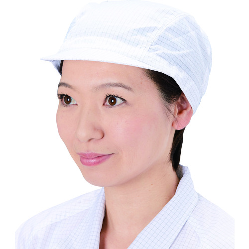 制電子グリッド仕様キャップ 浅型 ホワイト フリーサイズ