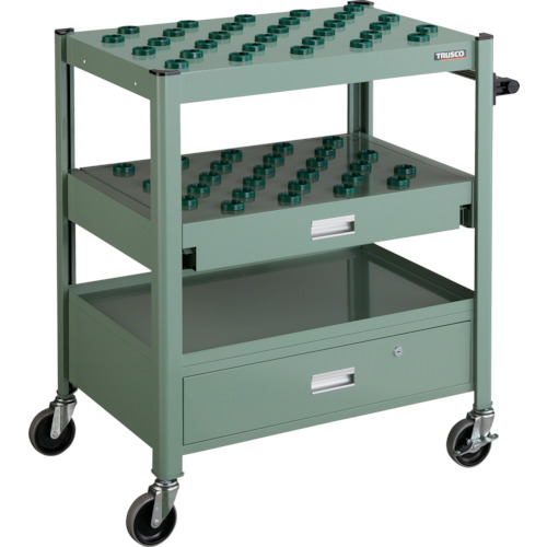 TCW型ツーリングワゴン ＃30×57個 スライド棚引出し付 緑