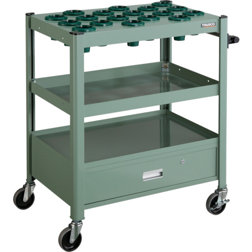 TCW型ツーリングワゴン ＃50×18個 引出し付 緑