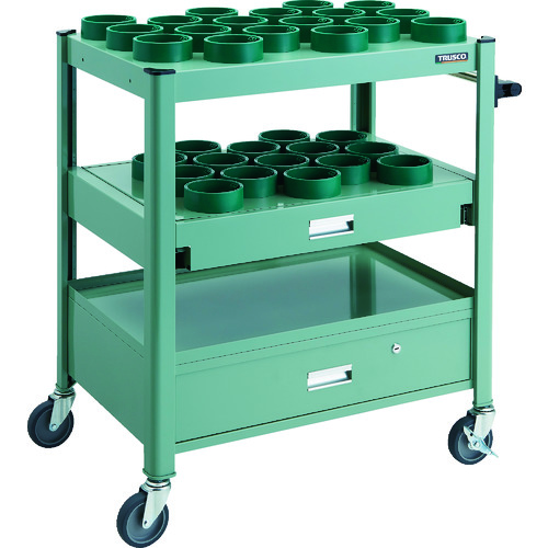 TCW型ツーリングワゴン HSK100A BT50 NT50 33個スライド棚引出し付 GN色