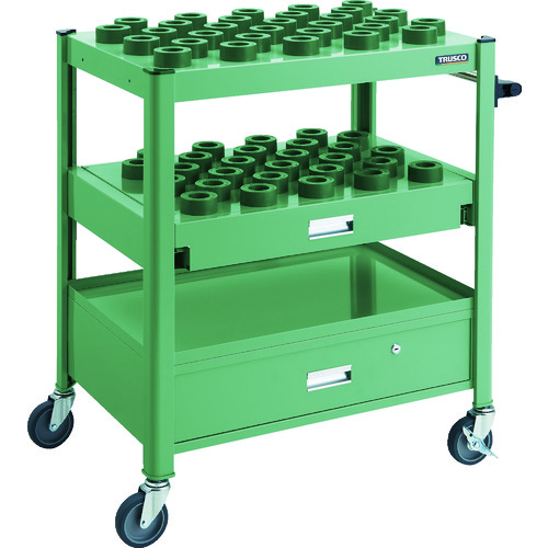 TCW型ツーリングワゴン HSK40A専用 57個スライド棚引出し付 GN色