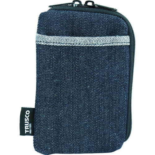 デニムスマホケース 2ポケット ブラック