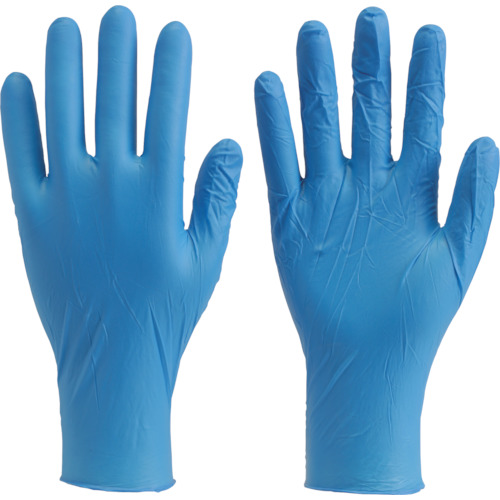 使い捨て極薄手袋ニトリル製粉付きSブルー （100枚入）