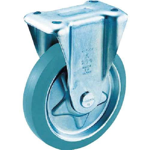 プレス製グレーゴムキャスター 固定 Φ200
