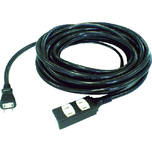 ソフトタイププラグ 3個口タップ型 20m ブラック