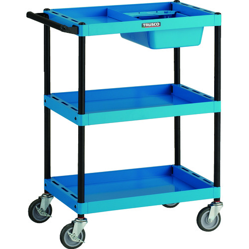 ツールワゴンベスト サイドハンドル 3段 2ウェイ棚板付き SB色