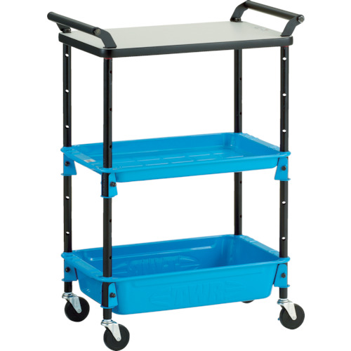 ツールワゴンロイヤル天板付654×360×911浅1深1 スカイ