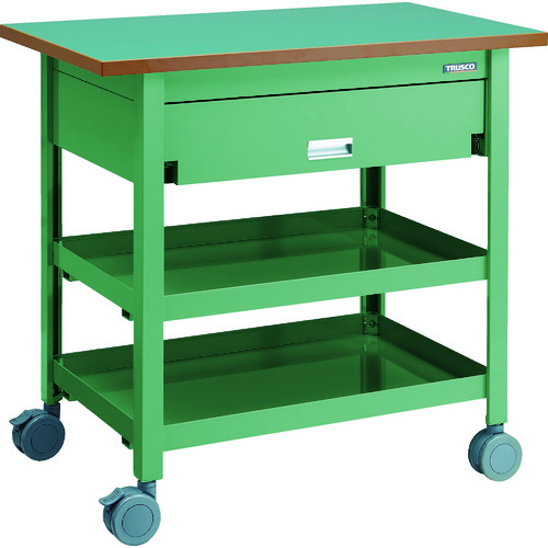 天板付ワゴン 両面引出し1段付 棚板2段 GN