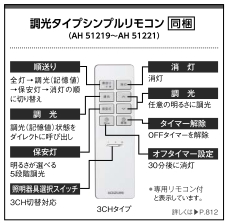 シーリングライトLED(昼白色)46.7W 調光 AH 51219 ~10畳