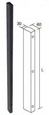 【取扱終了】サッシ対応角パイプ 1000、1200、1400、1600、1860 1本