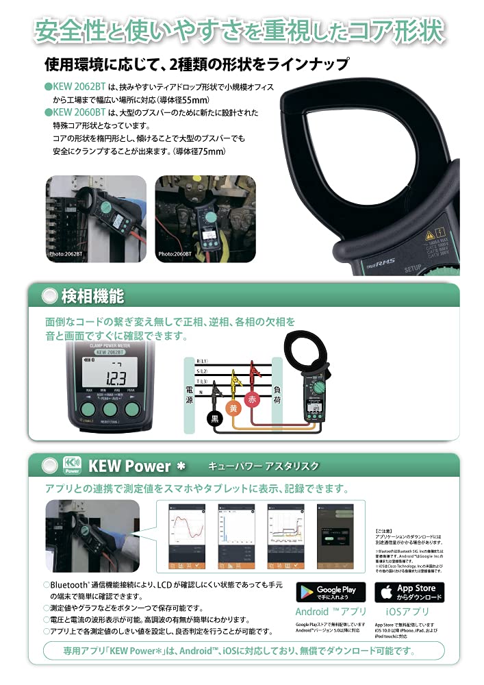 クランプパワーメータ 22060BT 共立電気計器 業務用建材・建築資材の通販サイト【ソニテック】