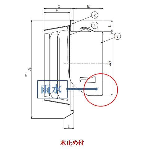 角型横吹出し換気口 網無・網付（3/5/10M) 水止め付 SK-100/150RV-M-W ホワイト バクマ工業 | 業務用建材・建築資材の