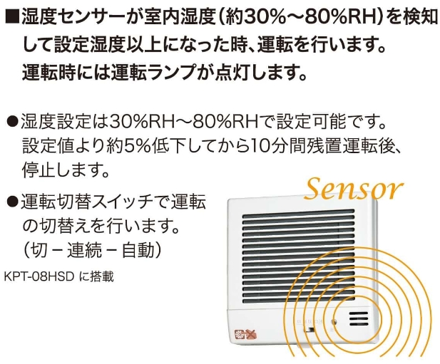 パイプ用排気ファン【温度センサー+電気シャッター付】100φ KPT-（08HSD：速結端子)-BK ブラック バクマ工業 業務用 建材・建築資材の通販サイト【ソニテック】