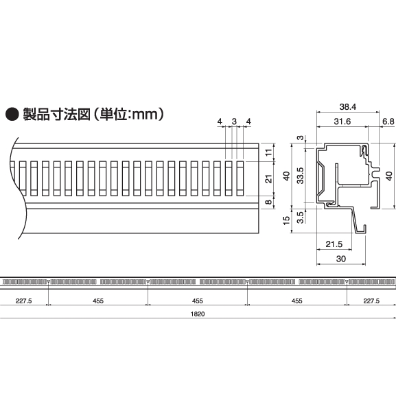 樹脂製 軒天換気材（軒ゼロタイプ） FV-016P-WT L1820mm ホワイト 城東テクノ 業務用建材・建築資材の通販サイト【ソニテック】