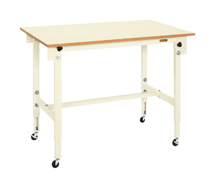 【廃番商品】軽量作業台TCKタイプ(移動式･直進安定金具無し) TCK-126/127/187/189/PURNI 本体:アイボリー･ポリエステル天板:アイボリー