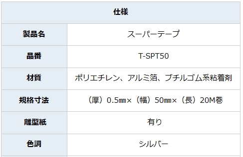 スーパーテープ 50mm×20m シルバー