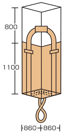 フレコンバック 角型 横860×860mm×縦1100mm《10枚/セット》