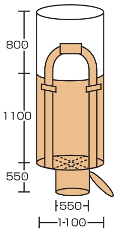 フレコンバック 丸型(排出口付) 横1100mm×縦1100mm《10枚/セット》