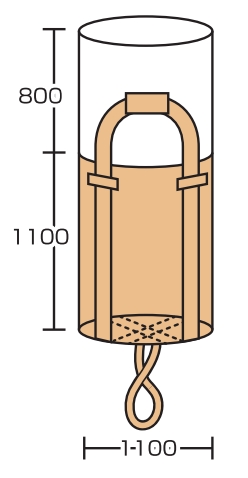 フレコンバック 丸型 横1100mm×縦1100mm《10枚/セット》
