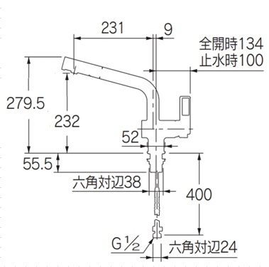 シングルレバー混合栓 117-047/117-047-DS(ダークシルバー)/117-147-GB(シャンパンゴールド)