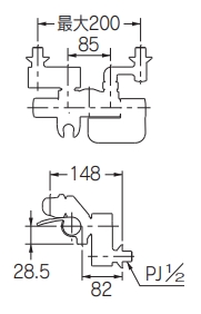 サーモスタットシャワー専用混合栓 173-074/173-074K(寒冷地用)