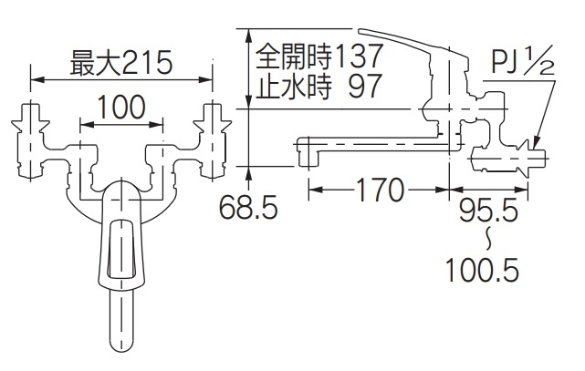 シングルレバー混合栓 192-336