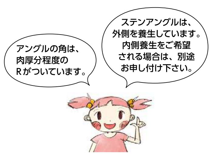 ステンレス製アングル ステン10mm面取アングル25 ヘアーライン 長さ3ｍ