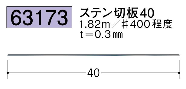 ステンレス ＃400 ステン切板40 長さ1.82ｍ