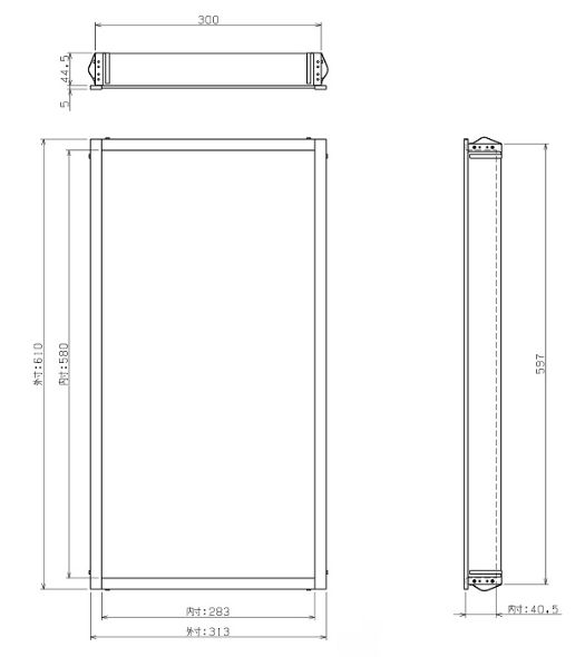 PaReno スマートニッチ NR-306005-WT 高さ610×幅313×奥行49.5mm