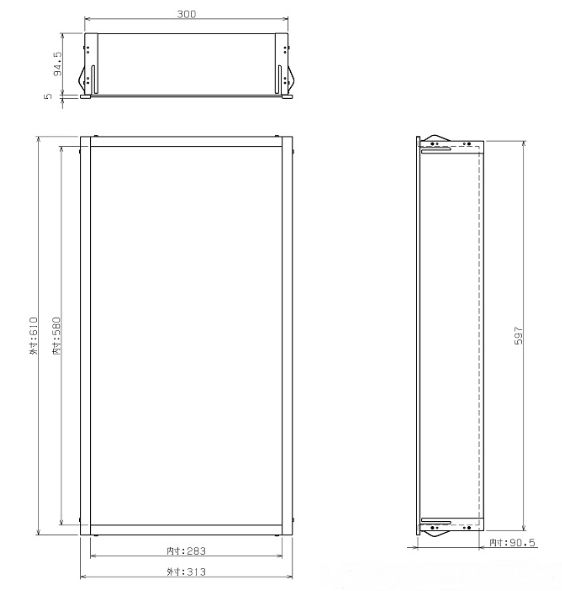 PaReno スマートニッチ NR-306010-WT 高さ610×幅313×奥行99.5mm