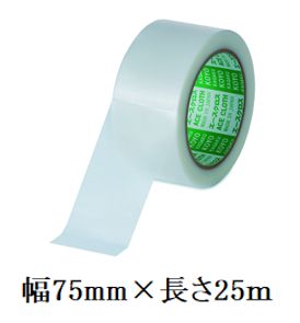 建築・塗装養生用テープ エースクロスαYCL（クリア）幅75mm×長さ25m《24巻/ケース》