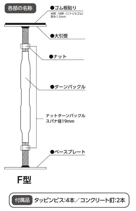 SK鋼製束 F型 SK-3145F 対応寸法310mm～450mm《1本・25本/ケース》