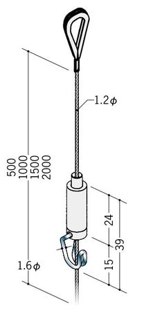 ピクチャ-レ-ル部材 ミニワイヤ-ハンガ- 長さ0.5ｍ/1ｍ/1.5ｍ/2ｍ  カラ-：3色